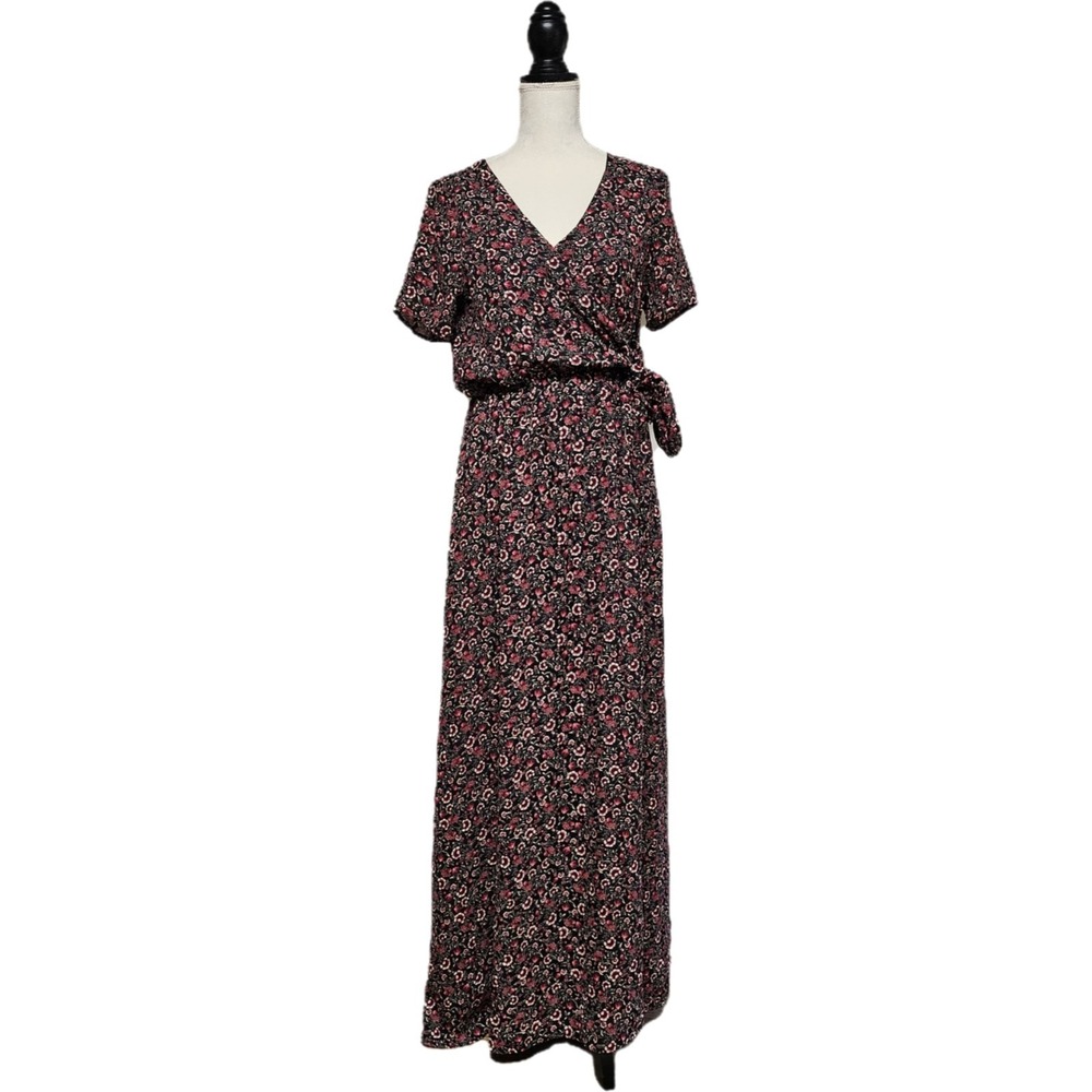 Miami Ditsy Floral Faux Wrap Maxi Dress Size S Forest Fairy‎ Cottagecore